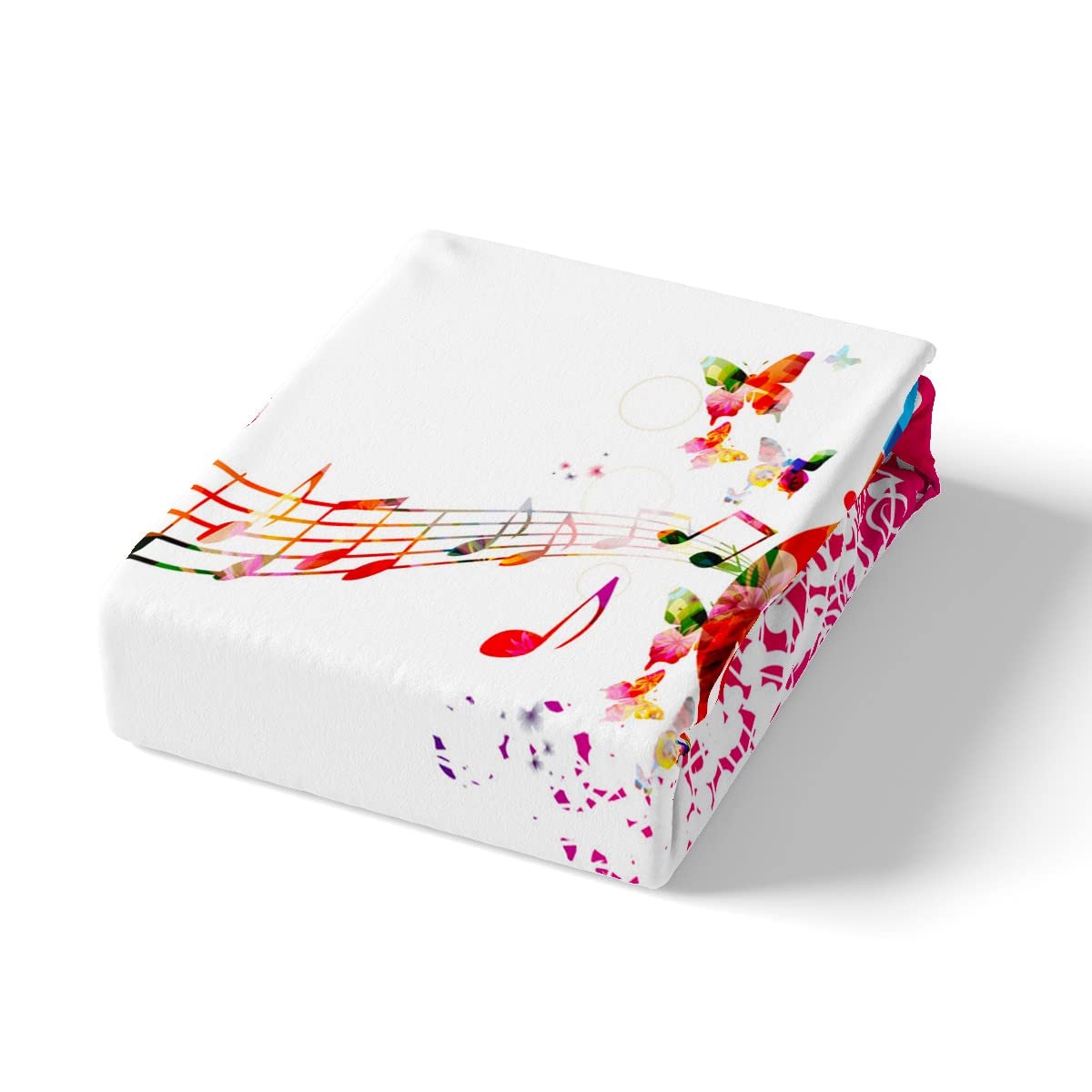 Parure De Lit 90x190 Cm + 2 Taies D'oreiller - Microfibre Douce, Poche 30 Cm - Motif Notes De Musique - 7