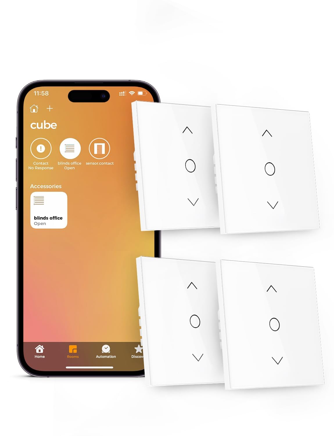 Intelligente Interrupteur Volet Roulant Connecté (FIL NEUTRE REQUIS), Interrupteur Volet Roulant WiFi Compatible avec HomeKit, Alexa et Google Home, Contrôle de Pourcentage et Contrôle à Distance