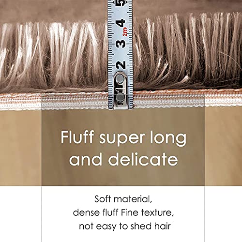 Tapis moelleux à poils longs lavable salon 200x200 - 3