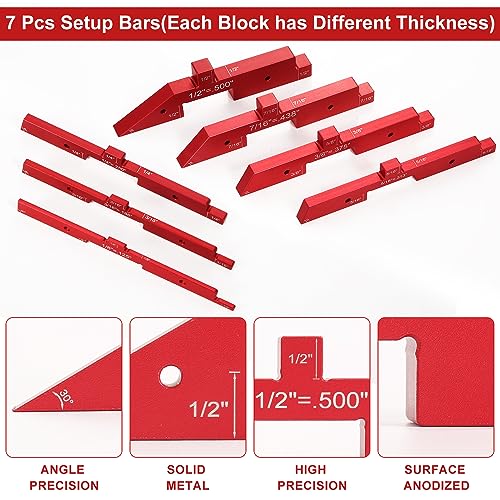 7pcs Precision Setup Blocks, Router Table Setup Bars - Image 3
