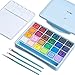 HIMI Gouache Paints set with 3 Paint Brushes, 24 Colors, 30g, Jelly Cup Design, Non Toxic Paint for Canvas and Paper, Art Supplies for Professionals (Ice Blue Case)