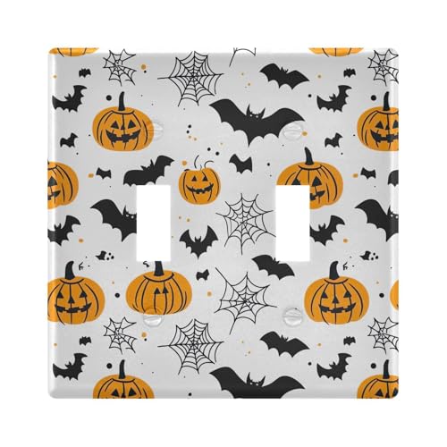 UMIRIKO Halloween Bat Pumpkins Light Switch Cover Plate Covers Decorative Double Toggle Home Decor 202b7070