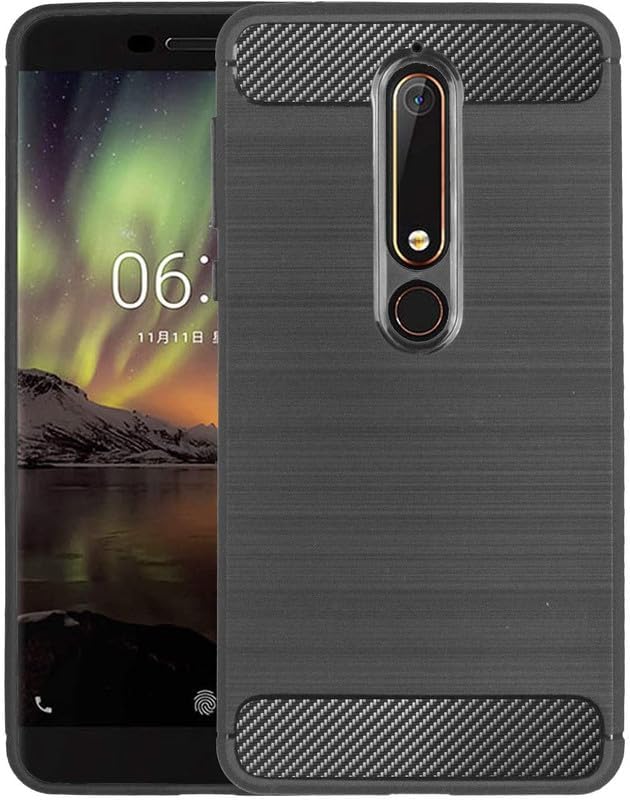 Image of Hybrid Carbon Fiber Back Case for Nokia 6.1 / Nokia 6 2018 (Black)