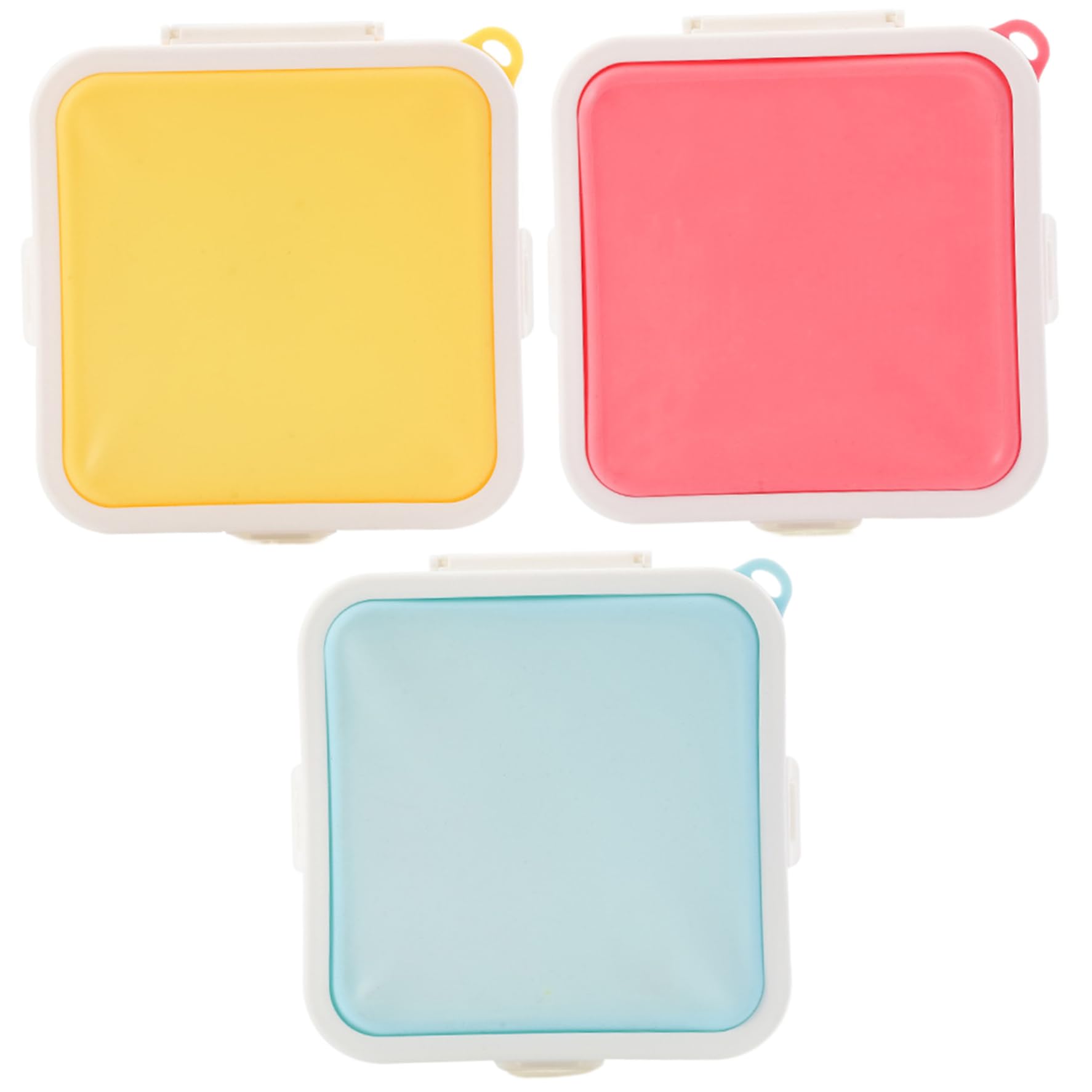 Silicone Sandwich Container, 3Pcs Portable Leakproof Sandwich Box Container with Snap-Off Reusable Microwave Dishwasher Safe for School Office Picnic