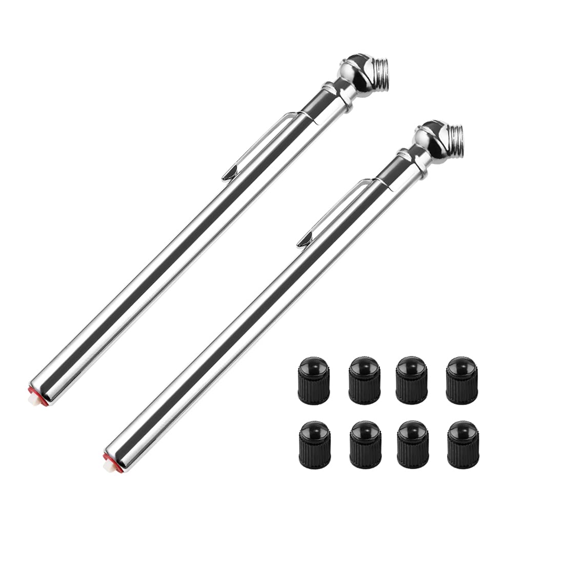 CZC AUTO Tire Pressure Gauge, 5-50PSI, Stainless Stem Single Chuck, 2 Pack