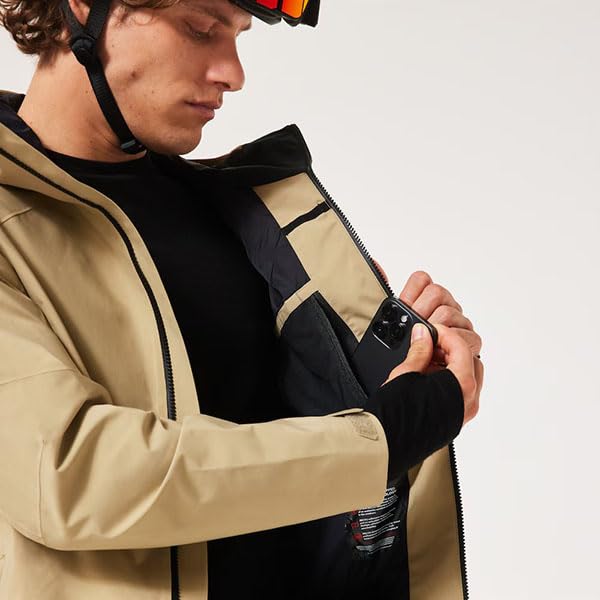 Image of Oakley Mens Unbound Gore-Tex Shell Jacket2.0, Pebble, X-Small