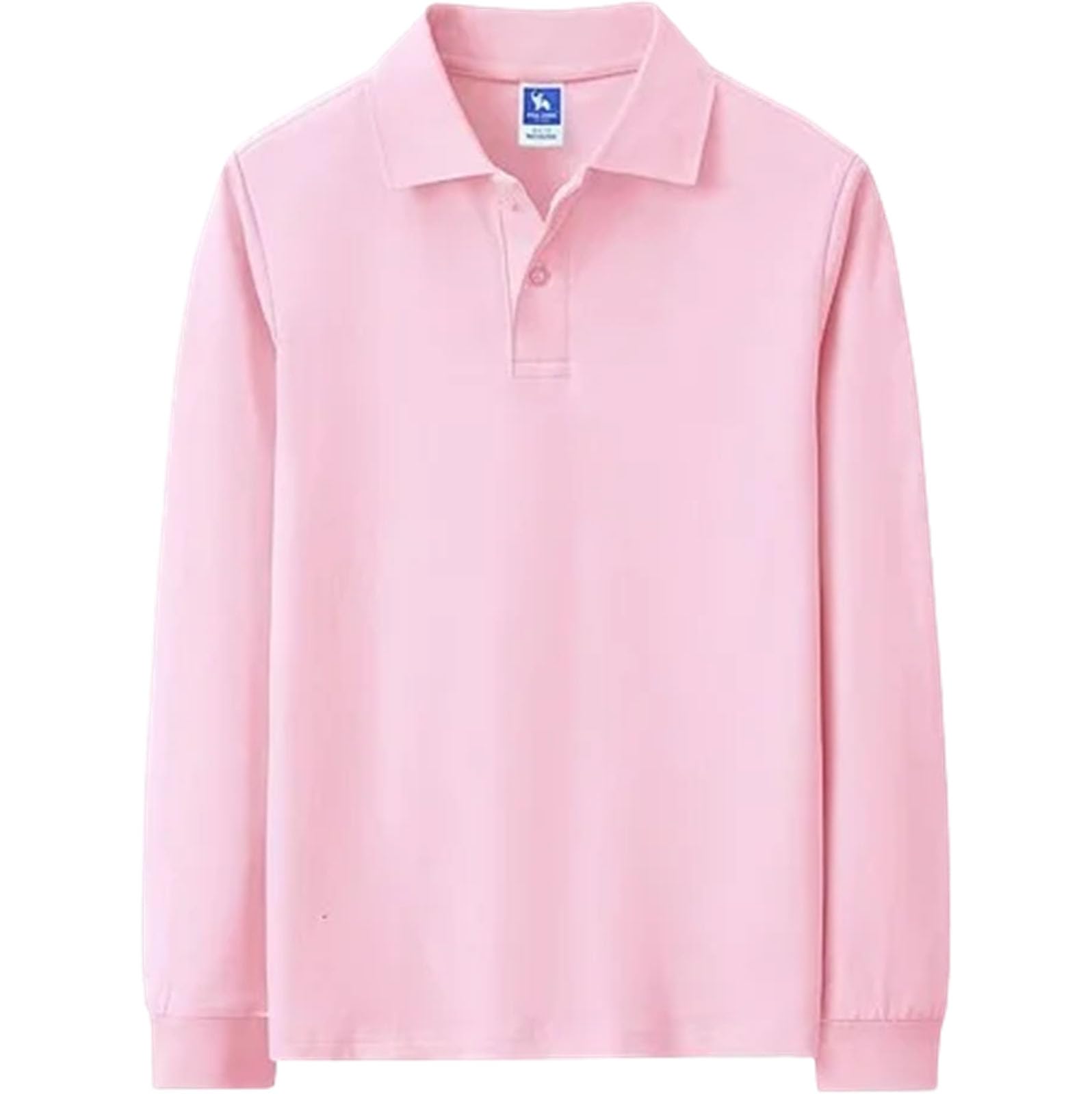 Herren Langarm Poloshirt Druck Stickerei Weich Bequem Baumwolle Poloshirts