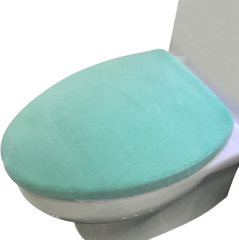 Madeals Microfiber Toilet Lid Cover Soft and Absorbent, Comfortable Bathroom Toilet Lid Cover Seat Fits Most Size Toilet Lids for Sky Blue : Home & Kitchen