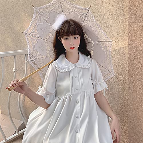 GK-O Japanese Women Girls Sweet Lolita Dress Ruffle Princess Fairy Kawaii Cute White3