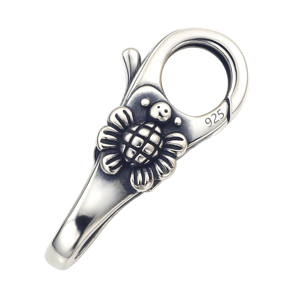 Doppio moschettone in argento sterling 925 Premium – Chiusura gioielli girasole XXL 22 mm – bracciale & collana fai da te