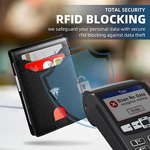 Slim Minimalist Front Pocket RFID Blocking Leather Wallets for Men and Women | Multiple Credit/Debit Card Holder | Thin Wallets for Boy Girl | Travel Friendly | Gifts For Him Her4