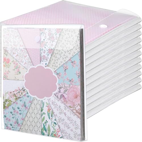 Image of Henoyso 12 Pcs Scrapbook Paper Storage Organizer Plastic Clear,12 X 12 Inch | 36 Slot Organization for Craft Paper Vinyl Files Photos, Top Loading Clear Holder Box Design, Stackable Storage Solution