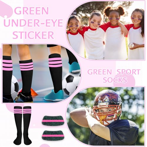 Image of Panitay 2 /12 /16 /24 Pairs Softball Soccer Socks Glitter Eye Black Stickers Team Spirit Accessories for Youth Women Sport Wear