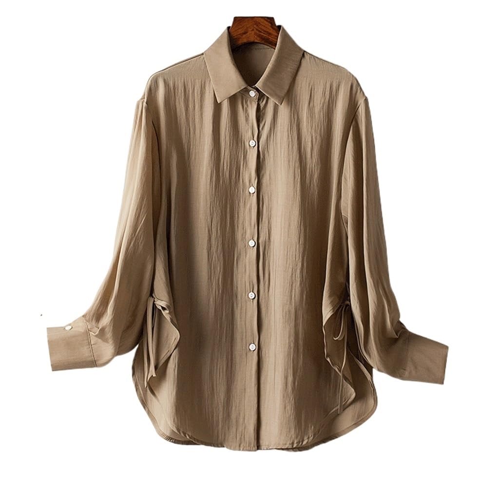 Chemise crème solaire pour femme coupe ample design automne