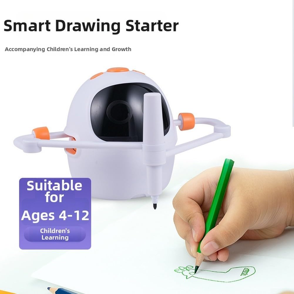 Robot da disegno per bambini, giocattolo educativo interattivo con 100 schede modelli, robot da colorare automatico con 5 penne e lavagna, regalo educativo per ragazzi e ragazze dai 4 anni in su