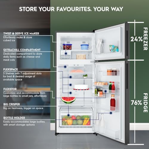 Image of Electrolux 431L 1 Star Double Door Refrigerator with AI AutoSense, GreenZone AHC Technology, Frost Free, Inverter Compressor, Sphere Ice Tray, UltimateTaste 700, ETM4302C-B, Charcoal Black
