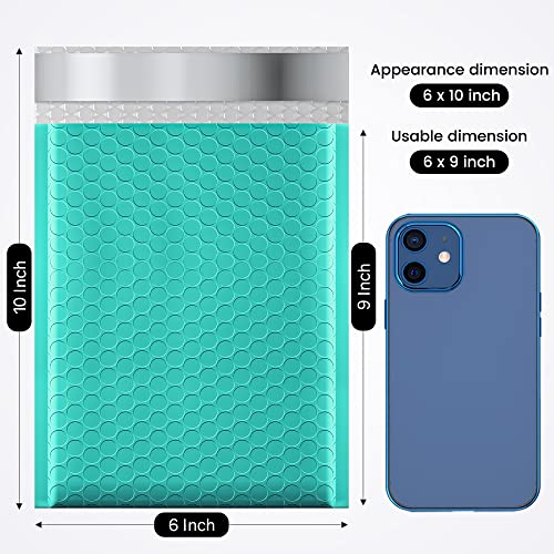 Image of Fuxury 300 Pack Teal Bubble Mailers 6x10 Small Bubble Shipping Envelopes