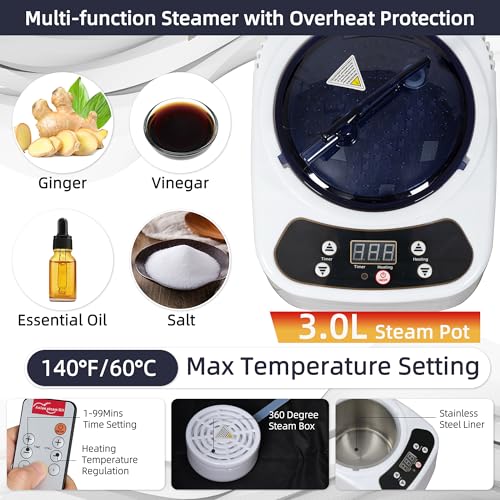 BOCHPOWER Portable Sauna Box, 3.0L Steamer, Remote Control, Folding Chair, 9 Levels (Basic Full Size) - Image 5