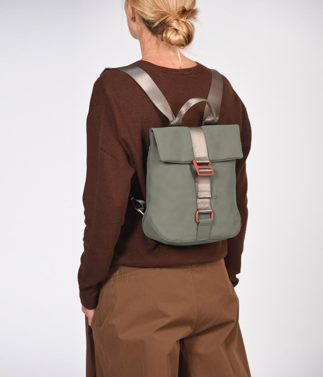 KCB Mochila Antirrobo Pequeña Chain | Seguro | 100% Vegano | Color Khaki | Diseño Seguro y Práctico | Bolsillos Multiusos con Cremallera | Material Resistente | Asas Ajustables