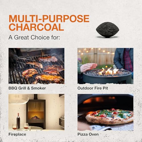 Image of OLIVETTE Organic BBQ Charcoal Briquettes, 4-Bag Case, 6.6 lb Each