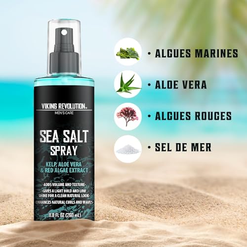 Viking Revolution Sea Salt Spray for Hair Men - 240ml Hair Texturizing Spray with Kelp, Aloe Vera & Red Algae Extract - Surf Spray To Add Volume and Texture - Beach Hair Spray - Image 3