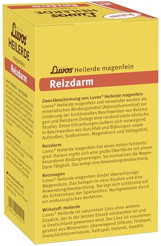 Luvos Heilerde magenfein Pulver - Naturheilmittel gegen Reizdarm & Reizmagen - Bei Symptomen wie Durchfall, Blähungen, Aufstoßen, Sodbrennen, Magendruck - 380 Gramm