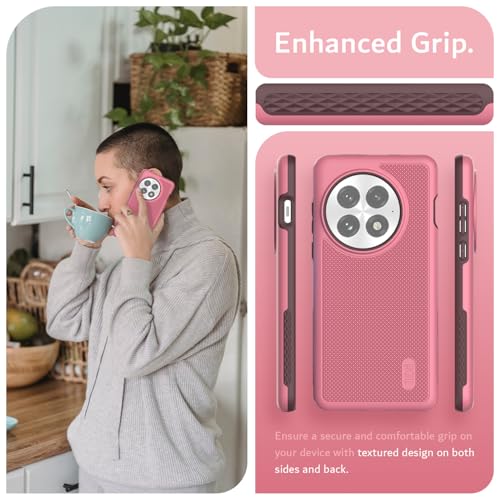 Image of TUDIA [MergeGrip Designed for OnePlus 13 Back Cover 5G (2025) - [Military Grade Drop Tested] Dual Layer Shockproof Slim Heavy Duty Tough Phone Case - Smokey Pink
