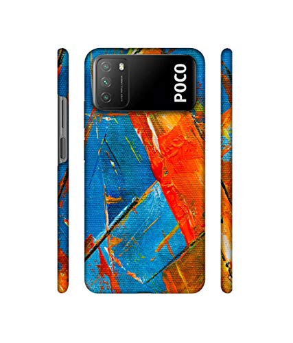 Image of Amazon Brand - Solimo Designer Sky Blue and Orange Canvas 3D Printed Hard Back Case Mobile Cover for Mi Poco M3