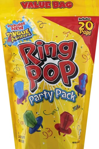 Image of Ring Pop Candy Lollipops - Individually Wrapped Bulk Lollipop Variety Party Pack - 20 Count Suckers w /Assorted Flavors - Fun Candy for Kids - Hard Candy for Party Favors, Birthdays & Goodie Bags