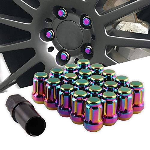Sporacingrts Lug Nuts M12x1.50 Thread Size 20Pcs, Closed End 6 Spline Nut，Bulge Acorn