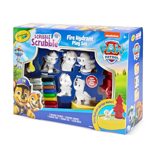 Image of Crayola Scribble Scrubbies PAW Patrol Washable Toy & Marker Playset - 5 Washable Animal Figurines, Coloring & Art Activity for Kids, Non-Toxic Creative Gift for Boys & Girls Ages 3+