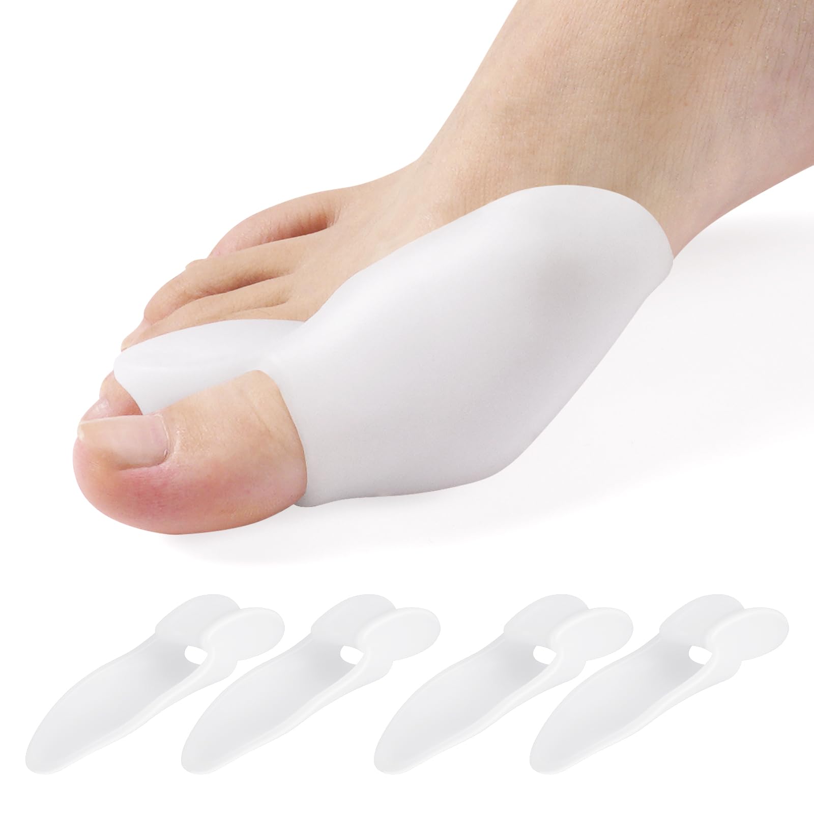 YOGAMEDIC® Correttore Alluce Valgo In Silicone - 6 Pezzi (3 Paia) Separadita Rilassanti E Distanziatori Unisex, 0% BPA