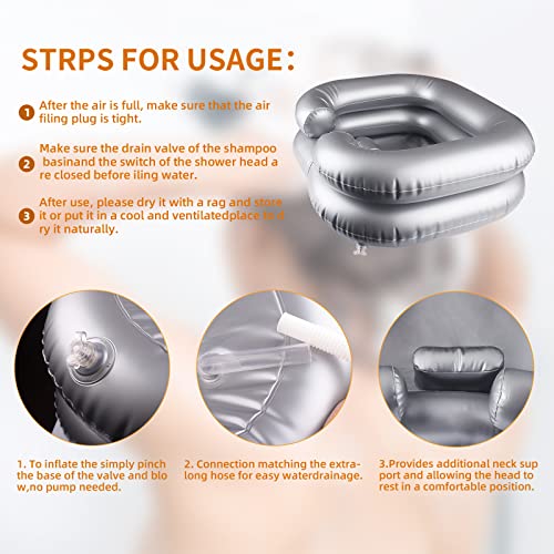 Portable Shampoo Bowl, Inflatable Hair Washing Sink For Bedridden, Disabled,Injured, Hair Washtub For Dreadlocks And At Home Sink Washing #TOP2