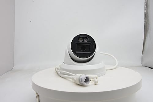 Tennoz Cámara domo de torreta IP PoE de 8MP 4K para exteriores, cámara IP de seguridad a todo color con luz dual inteligente Colorvu, conversación