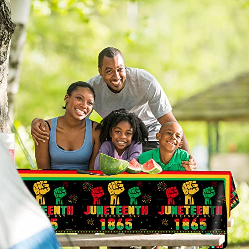 3Pcs Juneteenth Tablecloth, Plastic 54"X108" Freedom Day Table Covers Africa American Independence Party Decorations Outdoor Indoor June 19Th 1865 African Afro American Festival Black History Month #TOP4