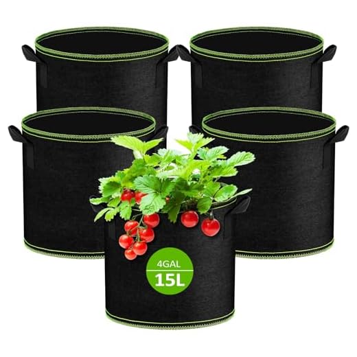 BioBizz 02-075-100 Erde Light-Mix Potting Soil 50 L Bag 11 Muyohix 5 Stück Pflanzsack 15L, Stofftopf aus Verdickter 300 G/M² Vliesstoff, Wiederverwendbare Pflanzsäcke mit Griffe, für Tomaten, Kartoffeln, Gemüse, Blumen, Balkon, Garten, Gewächshaus