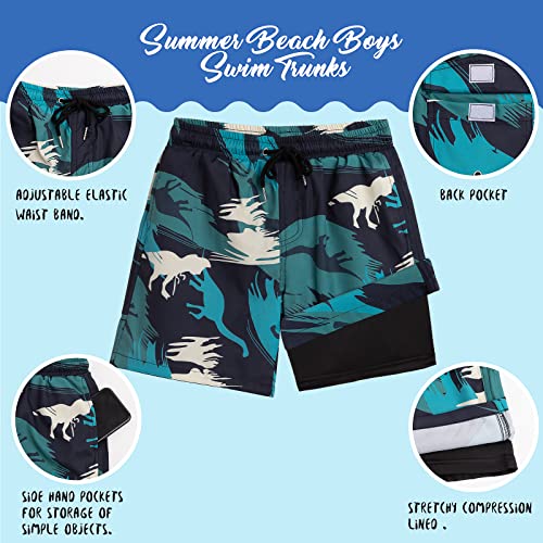 techcity Boys Swim Trunks Boxer Brief Liner Swimwear Bathing Suit Quick