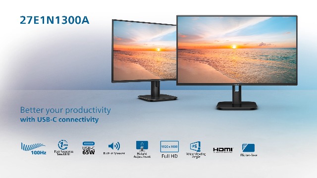 Philips 27E1N1300A - 27 Inch FHD Monitor, 100Hz, IPS, 1ms