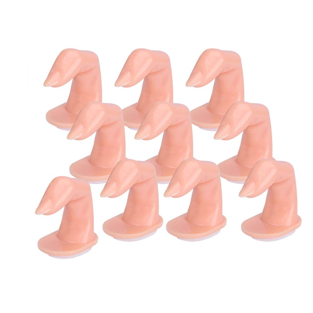 Ebonee Practice Fingers for Acrylic Nails Gel Training Nail Art Practice Fingers Decoration Training Fingers, Plastic Fake Fingers with Nails, 10 Pack