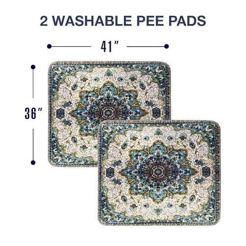 Image of PUPIBOO Washable Pee Pads for Dogs and Cats - Super Absorbent Reusable Puppy Training Pads - 100% Waterproof, Leak-Proof & Non-Slip Whelping Pads for Pet Housebreaking