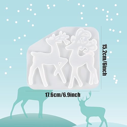 Miniatura 2 de Moldes de resina de Navidad, moldes de silicona de adorno de Navidad de reno de alce, molde de silicona de Navidad para fundición de resina, molde