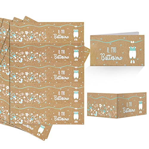 50pz Bigliettini Bomboniere Battesimo Nascita per