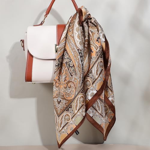 HaiFafafaing Silk Head Scarf for Women 27.5\" Square Printed Silk Hair Scarf Bandana Like Satin Head Scarves Square Neck Scarfs for Women Hair Bandanas
