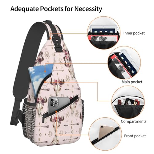 Mochila cruzada con diseño de calavera para deporte miniatura 4