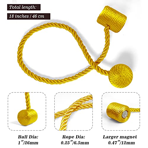 image for Hion Magnetic Curtain Tiebacks Golden 6 Pack, Curtain Tiebacks Buckles