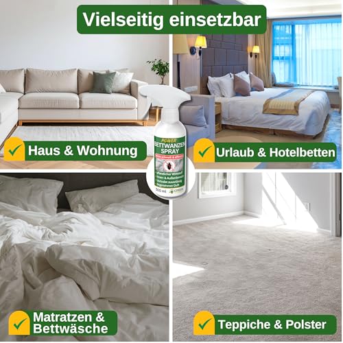 GREEN GUARDIA Bettwanzen Abwehrspray – Sprühfertiges Konzentrat mit pflanzlichen Ölen | 500 ml für Zuhause & Schlafzimmer | zur gezielten Abwehr von Bettwanzen und Spaltenbewohnern