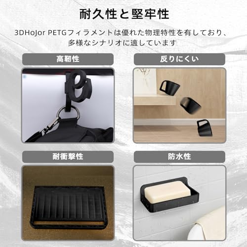 Image of 3DHoJor Update Basic PETG Filament 1.75mm 3D Printing Filament 1kg*2 Bundle Spool 3D Filament 1.75mm Dimensional Accuracy + /- 0.03mm Non Tangling Non Clogging,Print with Most 3D Printers-2Pack Black