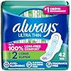 Always Ultra Thin Pads with Wings, Size 2, Long Super, 42 Count