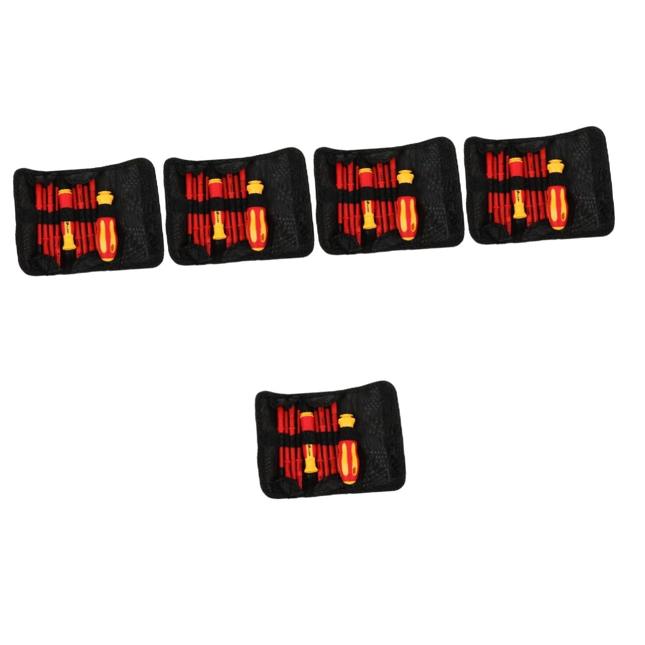 SHINEOFI 5 Set Cacciaviti Isolati e Antiscivolo per Elettricisti Strumenti Elettrici Professionali con Organizzazione Facile e Sicurezza Elettrica per Riparazioni e Ispezioni