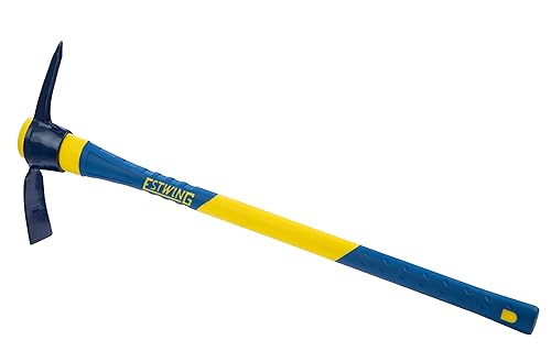 Estwing Mattock de 2.5 libras, mango de fibra de vidrio de 36 pulgadas, ideal para azadas en cuartos reducidos o suelos rocosos